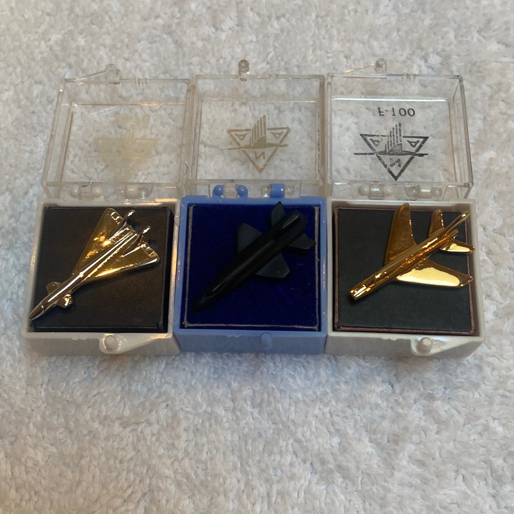 3 Vintage National Aeronautical Association Jet Pins.